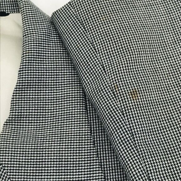 Johnny Carson Vtg Sport Coat Rare Double Breast 42 44 Houndstooth Black Gray 70s - Picture 16 of 16